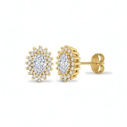 9ct Yellow Gold 1.75cts Lab Grown Diamond Halo Stud Earrings