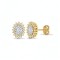 LAB9E500 | 9ct Yellow Gold 1.75cts Lab Grown Diamond Halo Stud Earrings