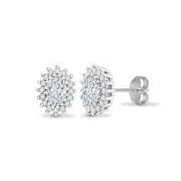9ct White Gold 1.75cts Lab Grown Diamond Halo Stud Earrings