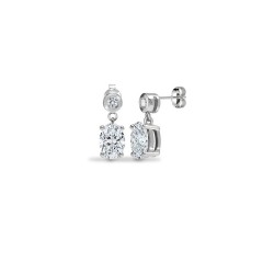 9ct White Gold 1.08cts Oval Lab Grown Diamond Earrings