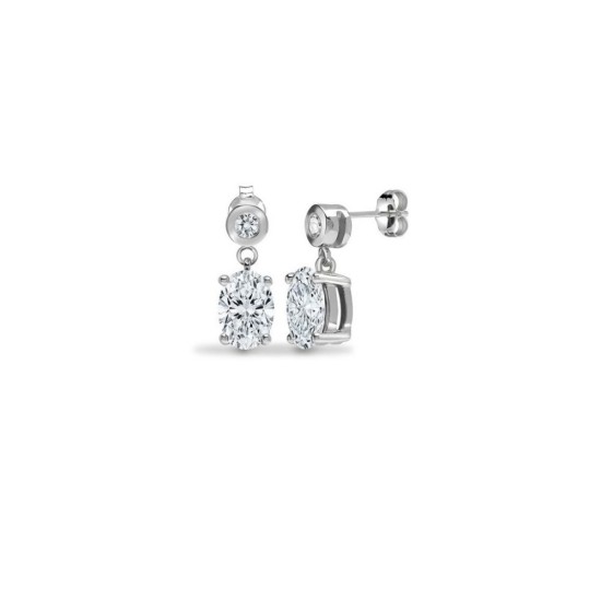 LAB9E503 | 9ct White Gold 1.08cts Oval Lab Grown Diamond Earrings