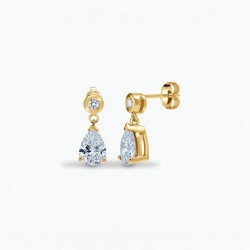 9ct Yellow Gold 1.58cts Pear Lab Grown Diamond Earrings