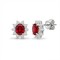 9ct White Gold Lab-Grown Diamond 0.53ct & Ruby 1.13ct Earrings