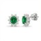 9ct White Gold Lab-Grown Diamond 0.53ct & Emerald 0.84ct Earrings