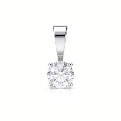 9ct White Gold 0.50ct Lab Grown Diamond 4 Claw Solitaire Pendant