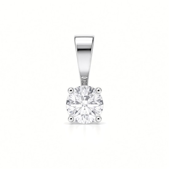 9ct White Gold 0.50ct Lab Grown Diamond 4 Claw Solitaire Pendant