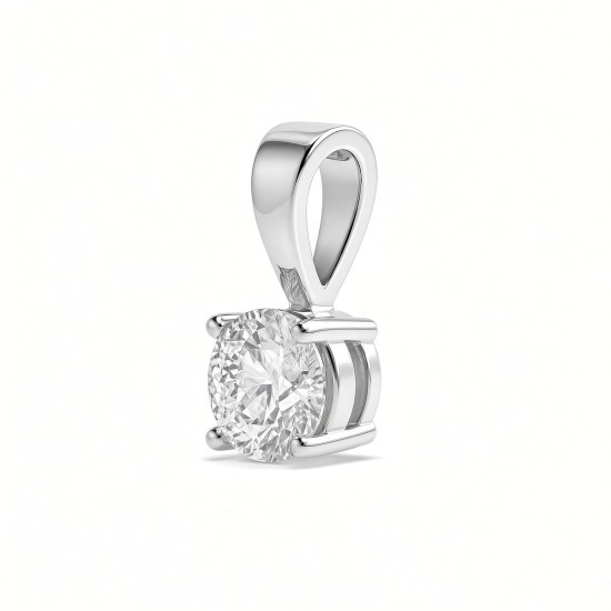 9ct White Gold 0.50ct Lab Grown Diamond 4 Claw Solitaire Pendant