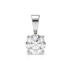 9ct White Gold 1.00ct Lab Grown Diamond 4 Claw Solitaire Pendant