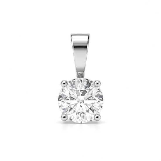 9ct White Gold 1.00ct Lab Grown Diamond 4 Claw Solitaire Pendant