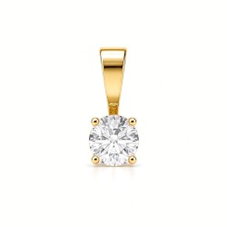 9ct Yellow Gold 0.50ct Lab Grown Diamond 4 Claw Solitaire Pendant