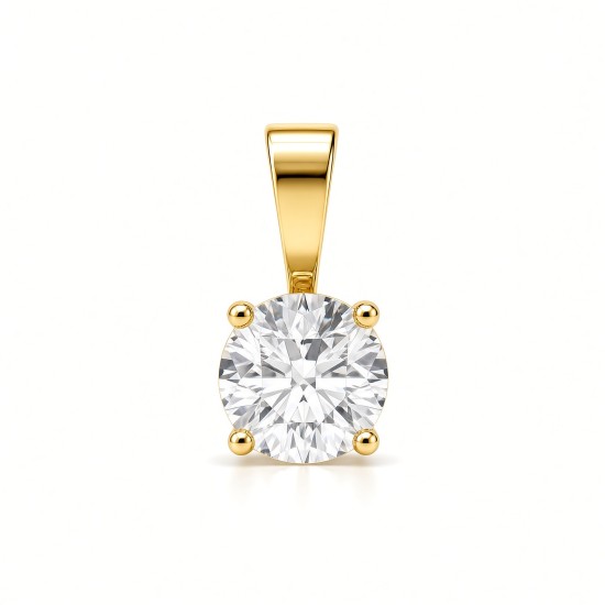 9ct Yellow Gold 1.00ct Lab Grown Diamond 4 Claw Solitaire Pendant
