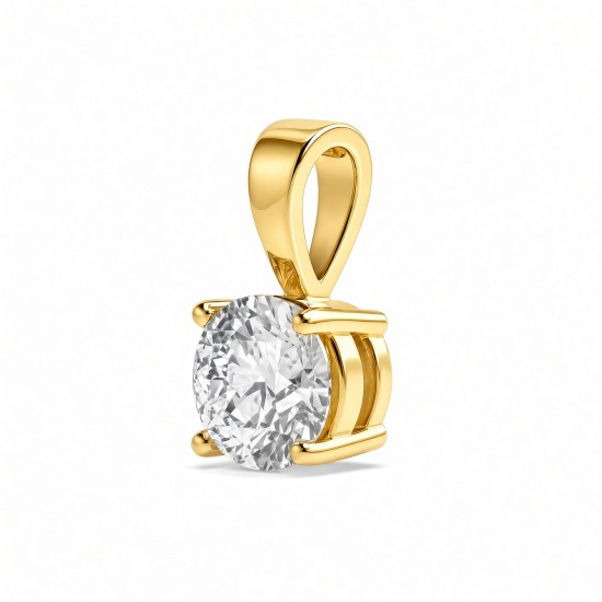 9ct Yellow Gold 1.00ct Lab Grown Diamond 4 Claw Solitaire Pendant