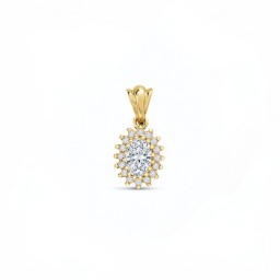 LAB9P500 | 9ct Yellow Gold 0.87cts Lab Grown Diamond Halo Pendant