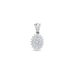 9ct White Gold 0.87cts Lab Grown Diamond Halo Pendant