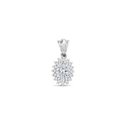 LAB9P501 | 9ct White Gold 0.87cts Lab Grown Diamond Halo Pendant