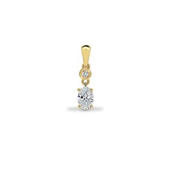 9ct Yellow Gold 0.54cts Oval Lab Grown Diamond Pendant