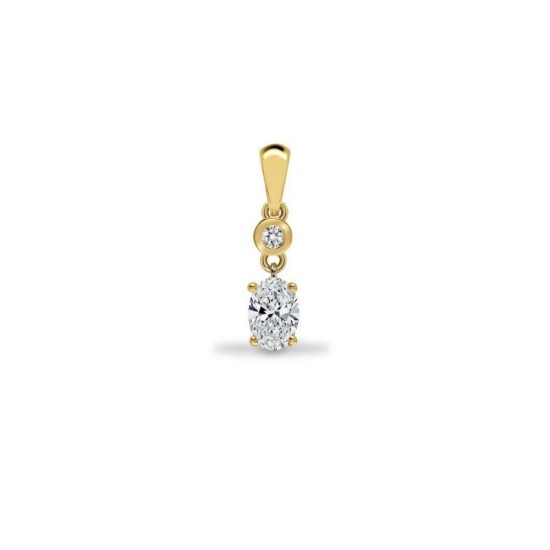 LAB9P502 | 9ct Yellow Gold 0.54cts Oval Lab Grown Diamond Pendant
