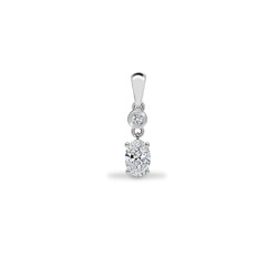 9ct White Gold 0.54cts Oval Lab Grown Diamond Pendant