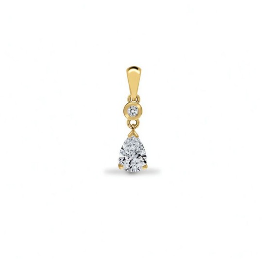 LAB9P504 | 9ct Yellow Gold 0.79cts Pear Lab Grown Diamond Pendant
