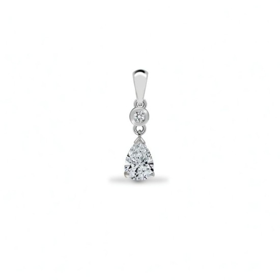 LAB9P505 | 9ct White Gold 0.79cts Pear Lab Grown Diamond Pendant