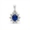 9ct White Gold Lab-Grown Diamond 0.27ct & Sapphire 0.60ct Pendant