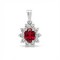 9ct White Gold Lab-Grown Diamond 0.27ct & Ruby 0.53ct Pendant