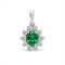 9ct White Gold Lab-Grown Diamond 0.27ct & Emerald 0.40ct Pendant