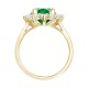 9ct Yellow Gold 0.35ct Lab Grown Diamond & 0.75ct 7x5mm Emerald Claw Set Cluster Halo Oval Ring