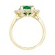 9ct Yellow Gold 0.96ct Lab Grown Diamond & 2.00ct 9x7mm Emerald Claw Set Cluster Halo Oval Ring