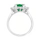 9ct White Gold 0.96ct Lab Grown Diamond & 2.00ct 9x7mm Emerald Claw Set Cluster Halo Oval Ring