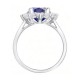 9ct White Gold 0.96ct Lab Grown Diamond & 2.00ct 9x7mm Sapphire Claw Set Cluster Halo Oval Ring