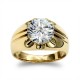 9ct Yellow Gold Gents 3.00ct Lab Grown Claw Set Diamond Ring