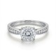 9ct White Gold 1.00ct Lab Diamond & 0.14ct Diamond Wed-Fit Round Brilliant Cut Engagement Ring