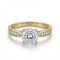 9ct Yellow Gold 1.00ct Lab Diamond & 0.14ct Diamond Wed-Fit Round Brilliant Cut Engagement Ring