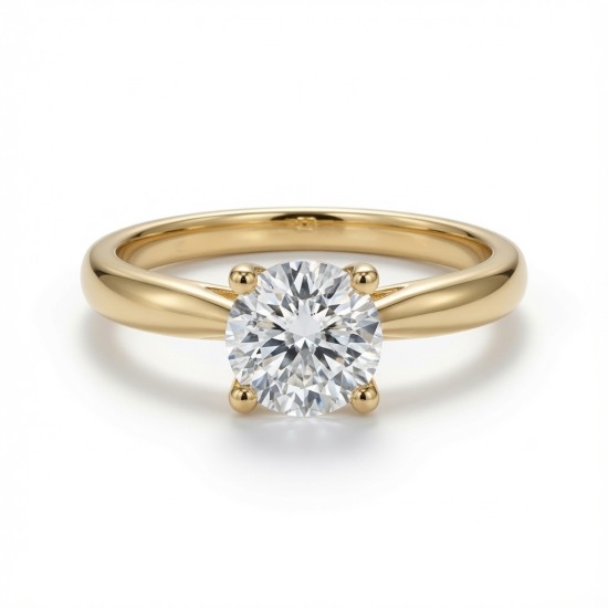 9ct Yellow Gold 1.00ct Lab Diamond Wed-Fit Solitaire Ring