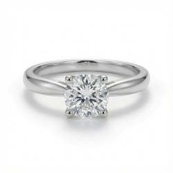 9ct White Gold 1.00ct Lab Diamond Wed-Fit Solitaire Ring