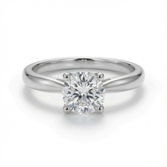 9ct White Gold 1.00ct Lab Diamond Wed-Fit Solitaire Ring