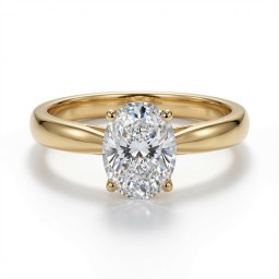 9ct Yellow Gold 1.00ct Lab Diamond Wed-Fit Oval Solitaire Ring