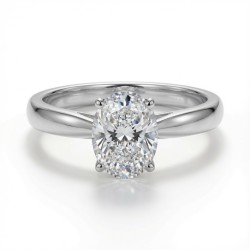 9ct White Gold 1.00ct Lab Diamond Wed-Fit Oval Solitaire Ring