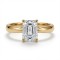 9ct Yellow Gold 1.00ct Lab Diamond Wed-Fit Emerald Cut Solitaire Ring