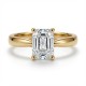 9ct Yellow Gold 1.00ct Lab Diamond Wed-Fit Emerald Cut Solitaire Ring