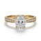 9ct Yellow Gold 1.00ct Lab Diamond & 0.14ct Diamond Wed-Fit Oval Engagement Ring