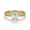 9ct Yellow Gold 1.00ct Lab Diamond & 0.14ct Diamond Wed-Fit Emerald Cut Engagement Ring