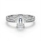 9ct White Gold 1.00ct Lab Diamond & 0.14ct Diamond Wed-Fit Emerald Cut Engagement Ring