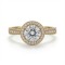 9ct Yellow Gold 1.00ct Lab Diamond & 0.23ct Diamond Wed-Fit Round Halo Ring