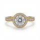 9ct Yellow Gold 1.00ct Lab Diamond & 0.23ct Diamond Wed-Fit Round Halo Ring
