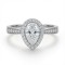 9ct White Gold 1.00ct Lab Diamond & 0.24ct Diamond Wed-Fit Pear Halo Ring