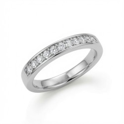 9ct White Gold 0.20ct Lab Diamond Half Eternity Ring