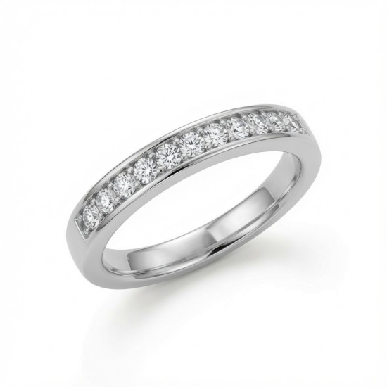 9ct White Gold 0.20ct Lab Diamond Half Eternity Ring