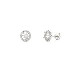 9ct White Gold 0.62ct Natural Diamond Halo Earrings